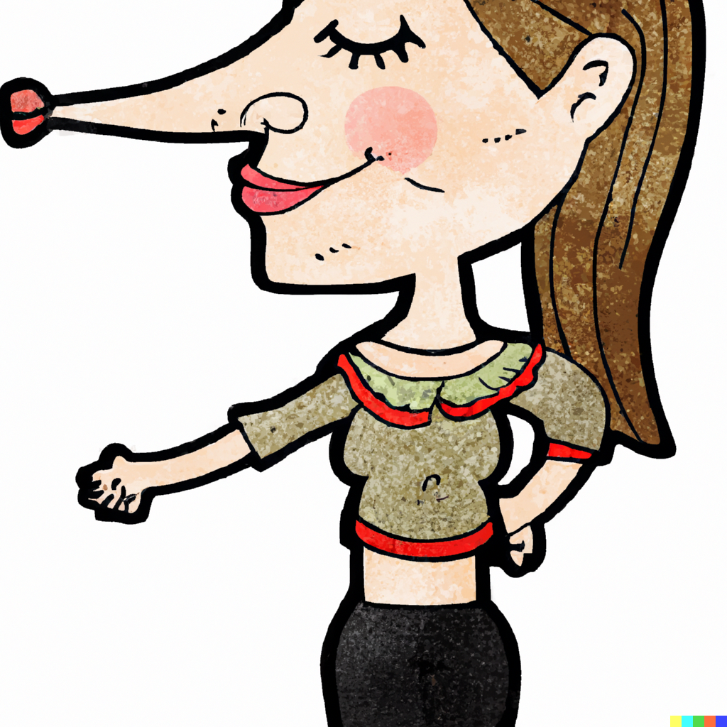 woman with elongated nose cartoon